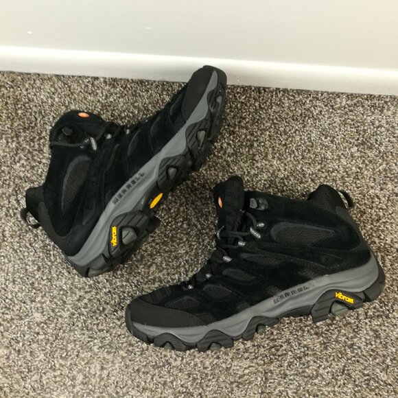 Merrell Moab 3 Mens Size 11.5 Black Hiking Boots Mountaineering Vibram Gorpcore - Picture 4 of 7